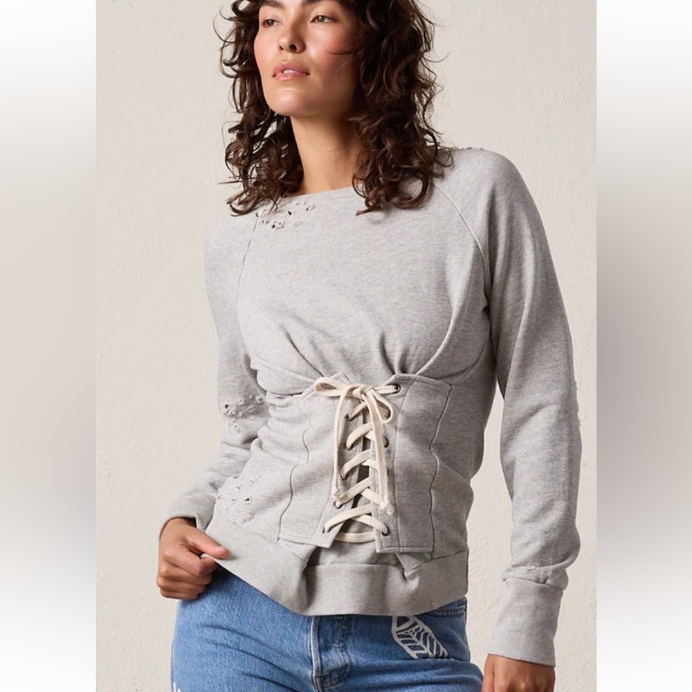 NWT NSF Elio Torn Corset Vintage Terry Sweatshirt medium